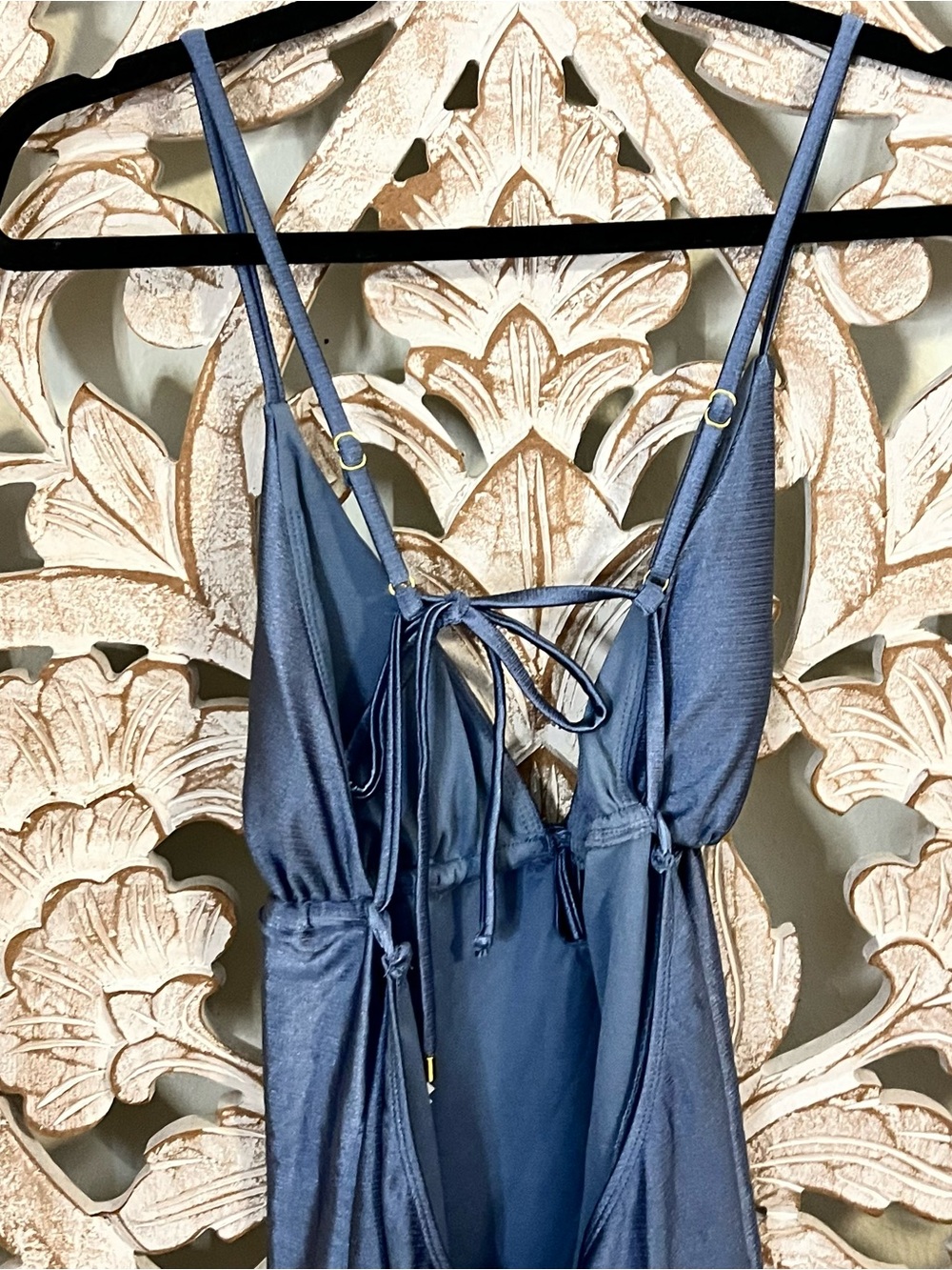 NWT Primark Silky Strappy Blue One Piece Swimsuit Sz XL - Picture 3 of 3